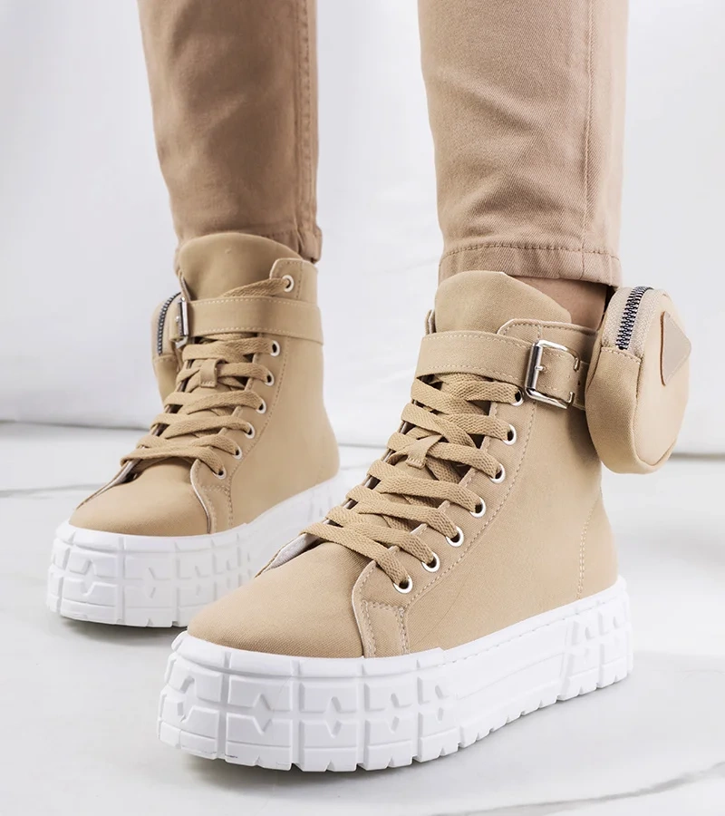 Beżowe trampki na platformie Lambari