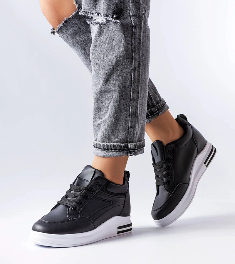 Czarne sneakersy z brokatem Bonevil