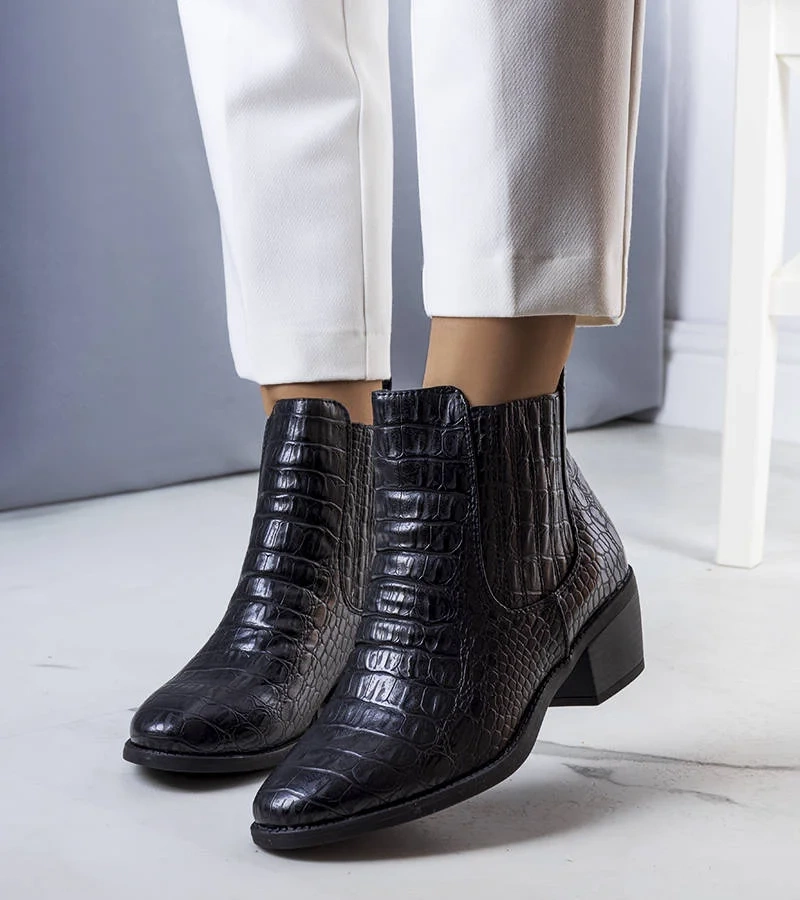 Czarne botki ocieplane Fedot