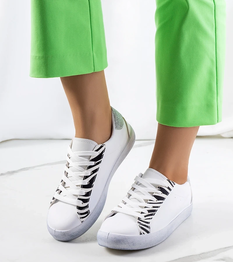 Białe tenisówki Kameta Zebra