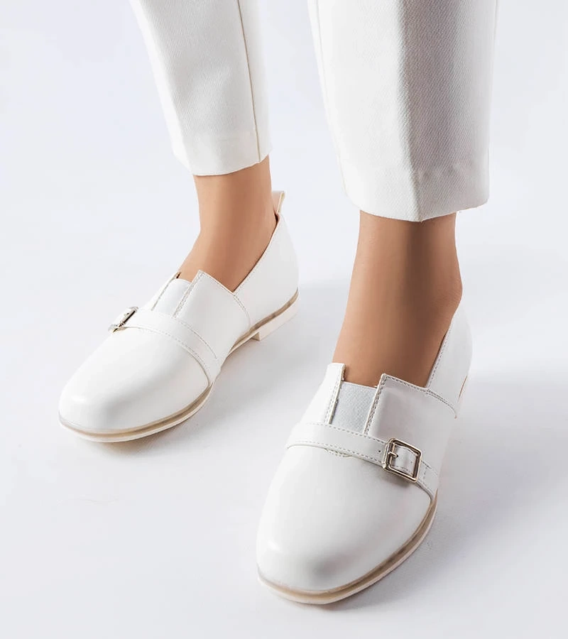 Białe półbuty ze skórzana wkładką Felosa