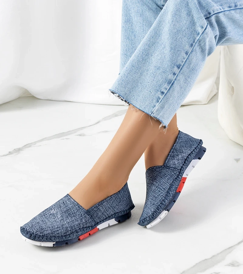 Granatowe tenisówki skórzane Lulu