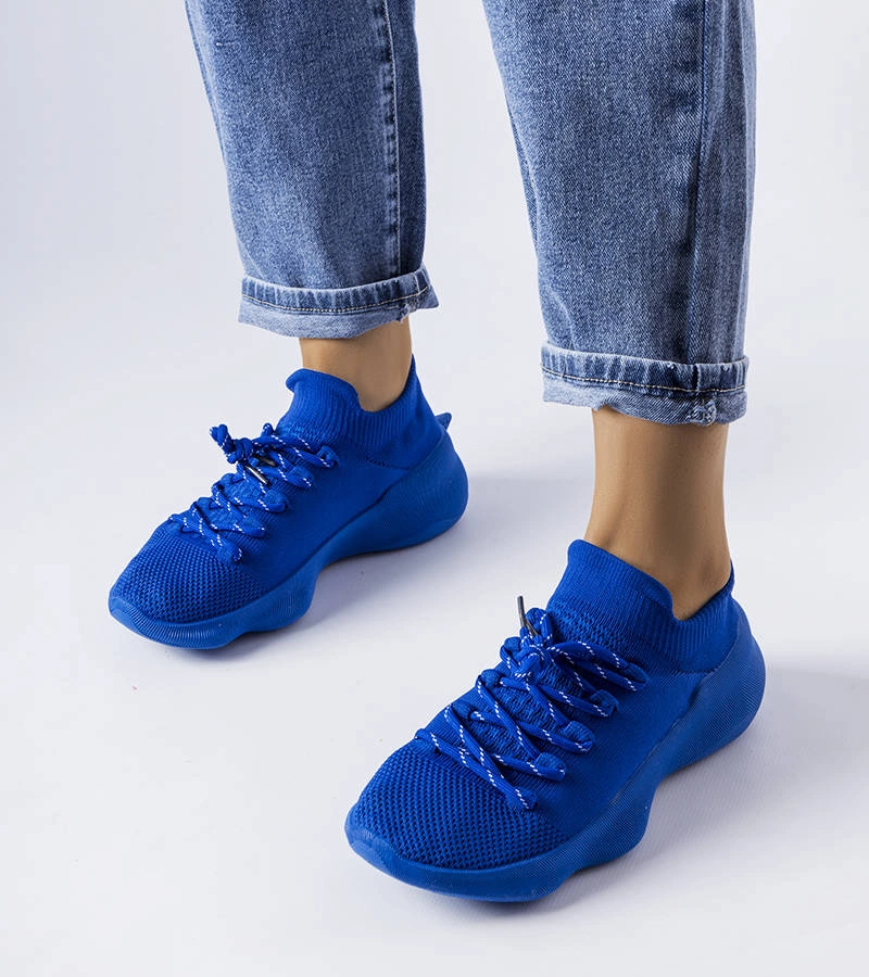 Niebieskie materiałowe sneakersy Côté