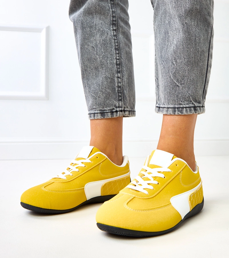 Żółte sneakersy z białym akcentem Manaar