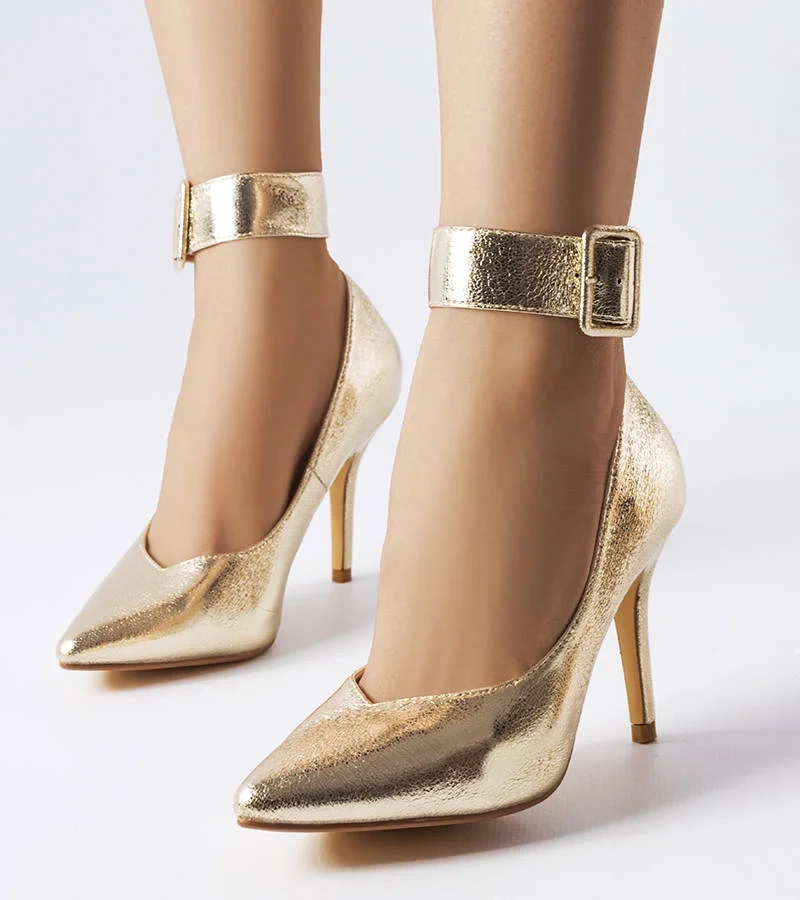 Złote metaliczne szpilki Janin