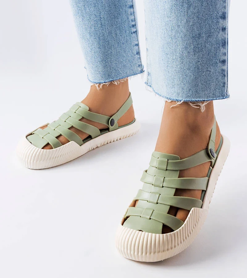 Zielone gumowe sandały Canton