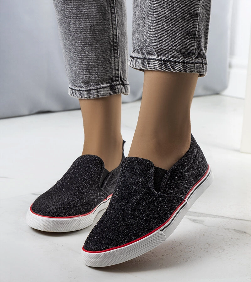 Czarne tenisówki damskie Ryza