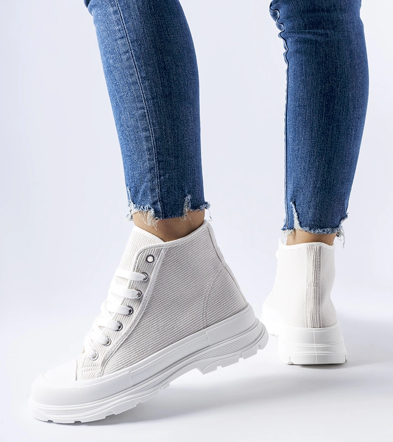 Białe trampki za kostkę Villaggio