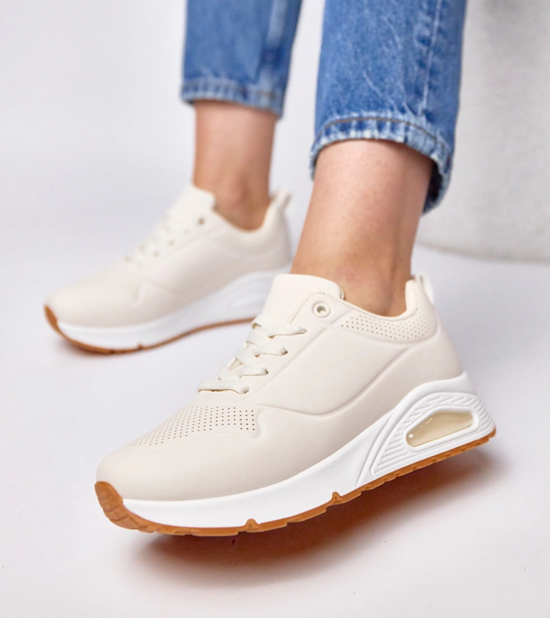 Beżowe sneakersy na grubej podeszwie Sylvie