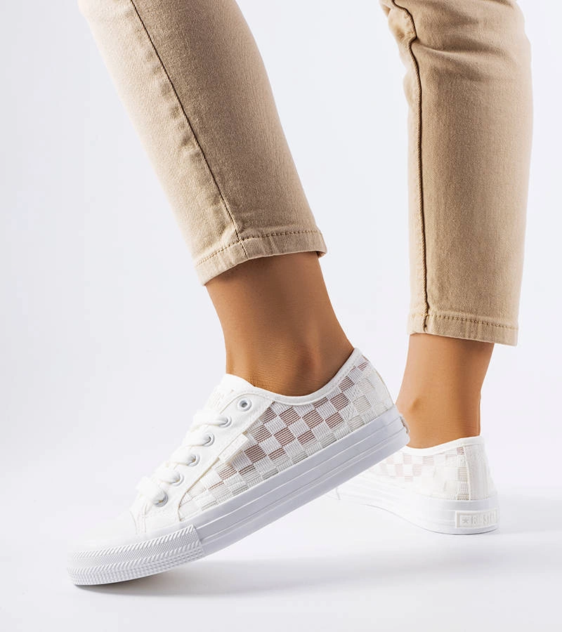 Białe siateczkowe trampki Big Star LL274071