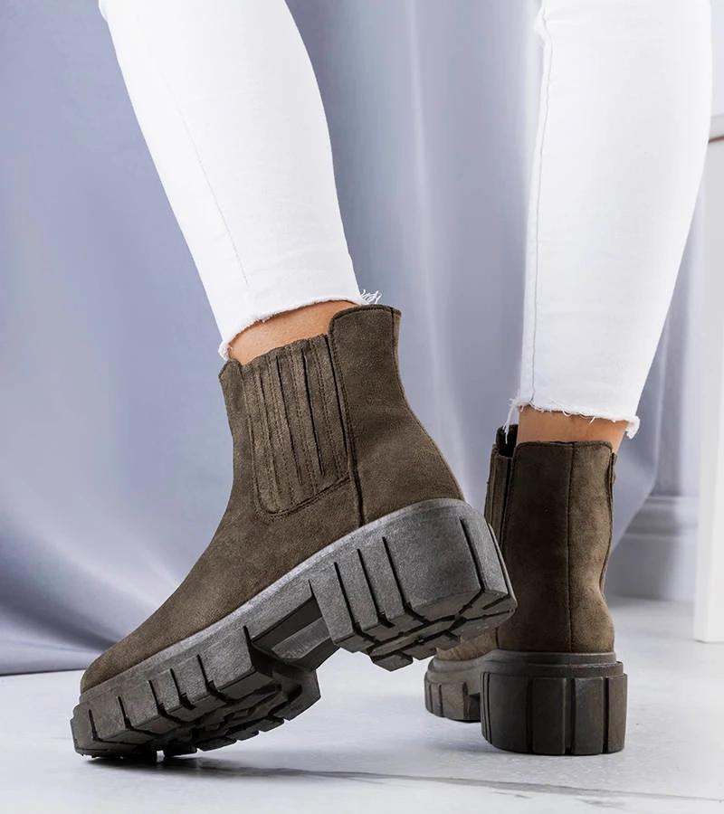 Zielone ocieplane botki Leiva