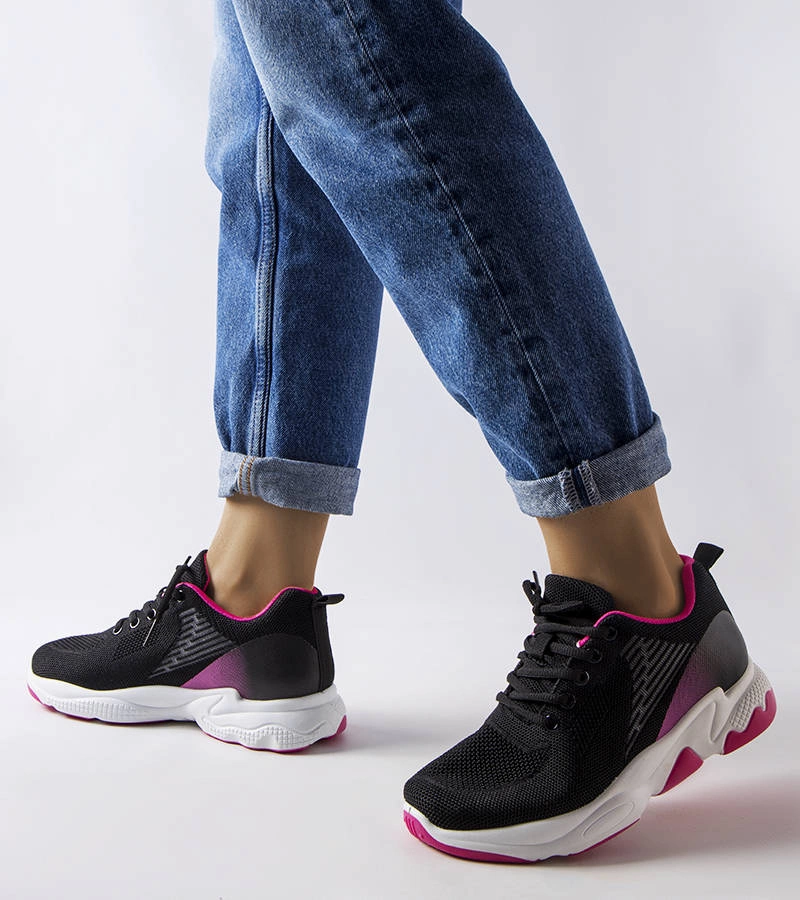 Czarno-różowy sportowe sneakersy Giana