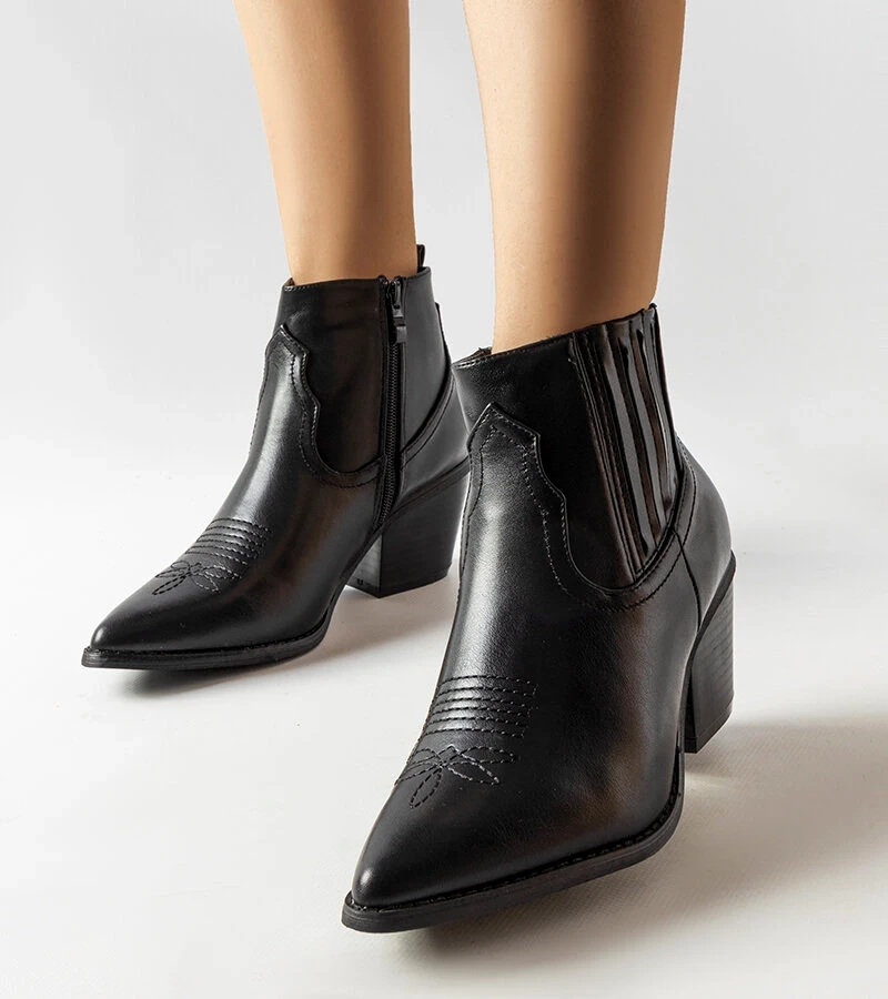 Czarne klasyczne kowbojki Gustava