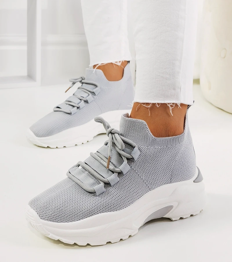 Szare sneakersy damskie Barraza