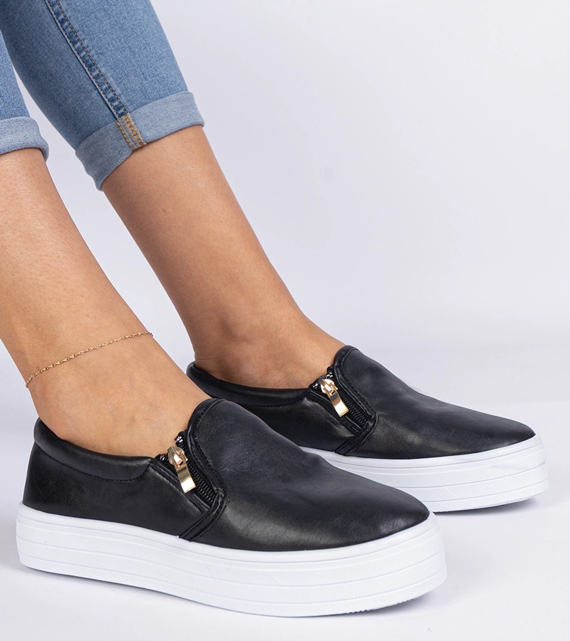 Czarne tenisówki Slip On Irving