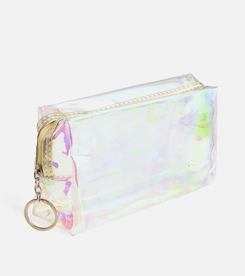 Zielona transparentna kosmetyczka Ferra