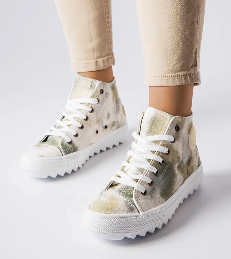 Zielone wzorzyste trampki Big Star LL274047