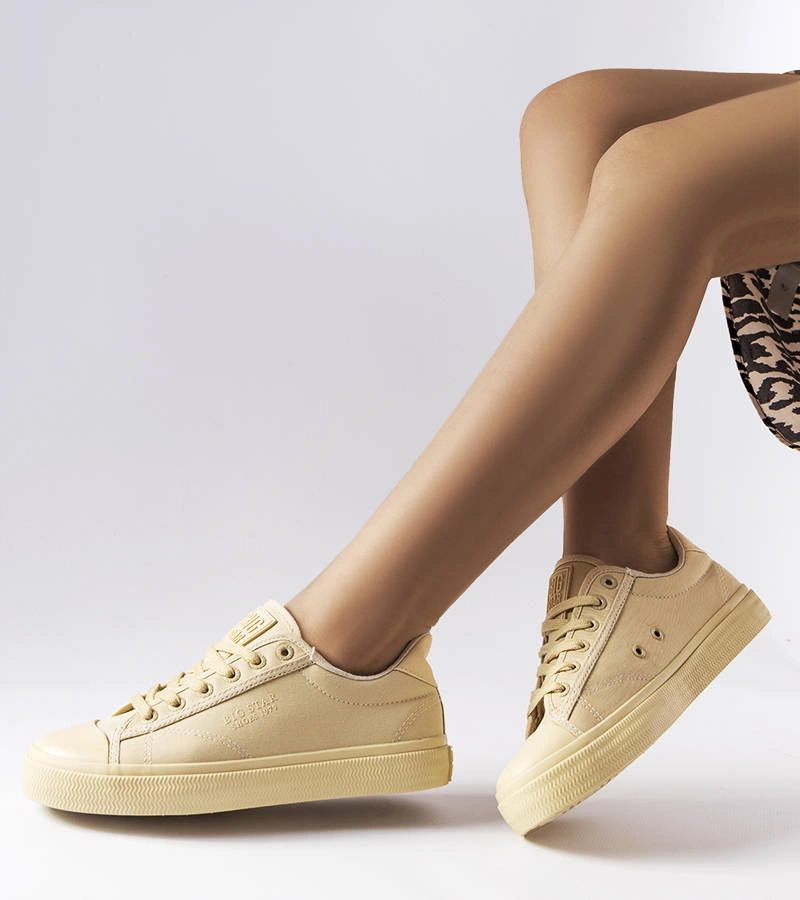 Beżowe materiałowe tenisówki Big Star LL274094