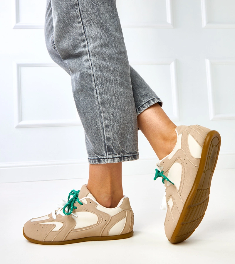Beżowe sneakersy trampki damskie Casey