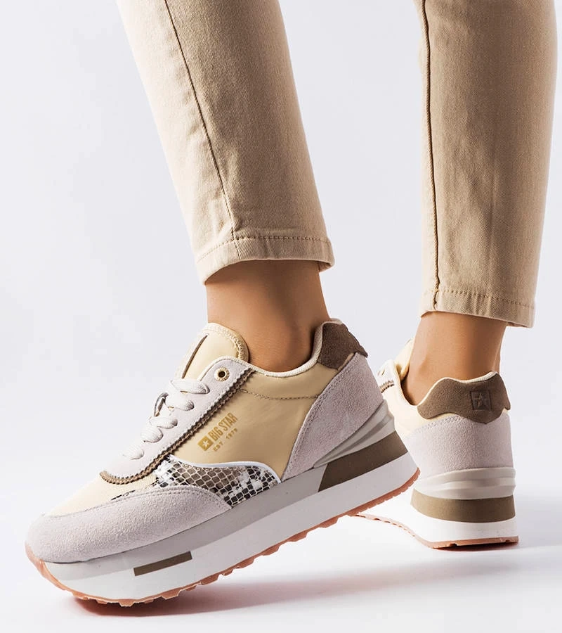Beżowe sneakersy Big Star LL274364