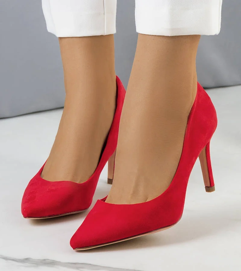 Czerwone czółenka na szpilce Kauri