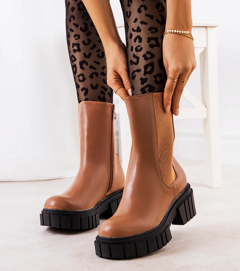 Brązowe botki damskie Melika