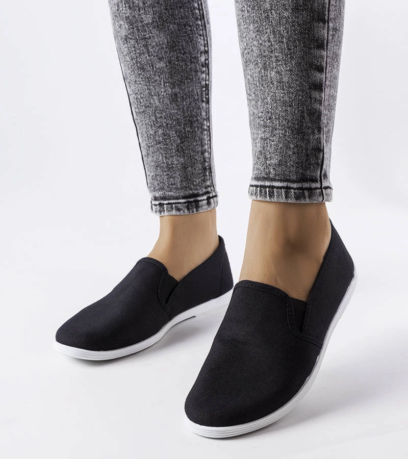 Czarne materiałowe tenisówki Quincy