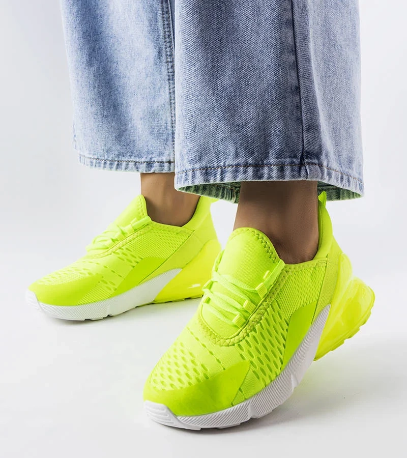 Zielone neonowe sportowe sneakersy Court