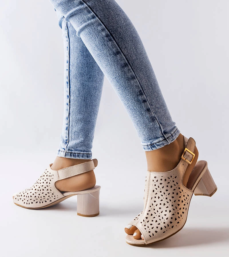 Złote sandały na słupku Fiamma