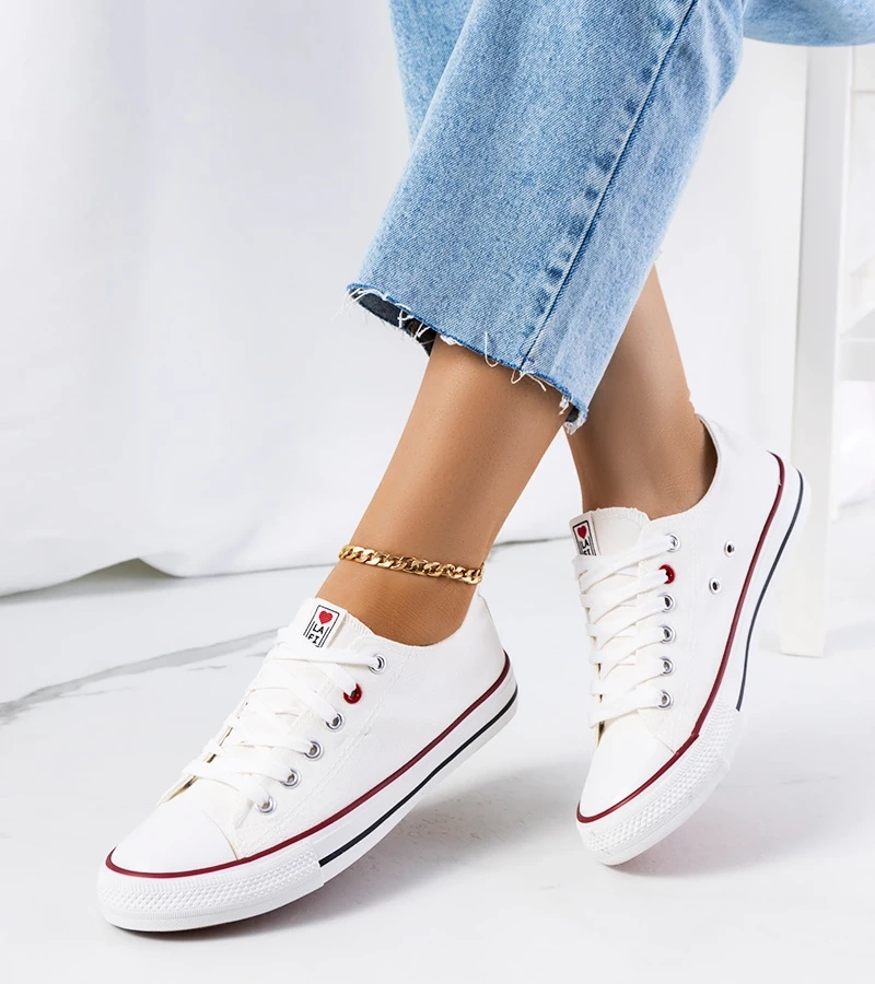 Białe klasyczne trampki damskie Kolind