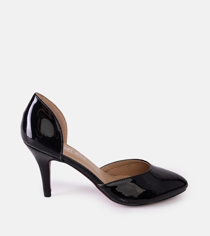 Czarne czółenka lakierowane Antimina