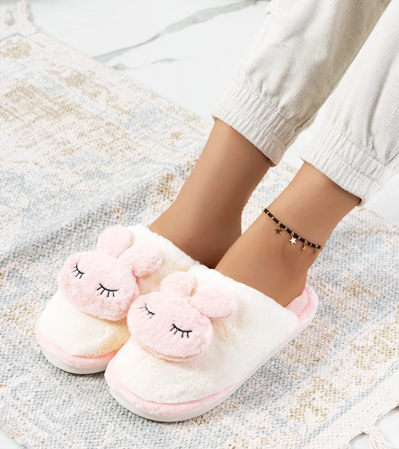 Różowe kapcie z króliczkiem Rabbit
