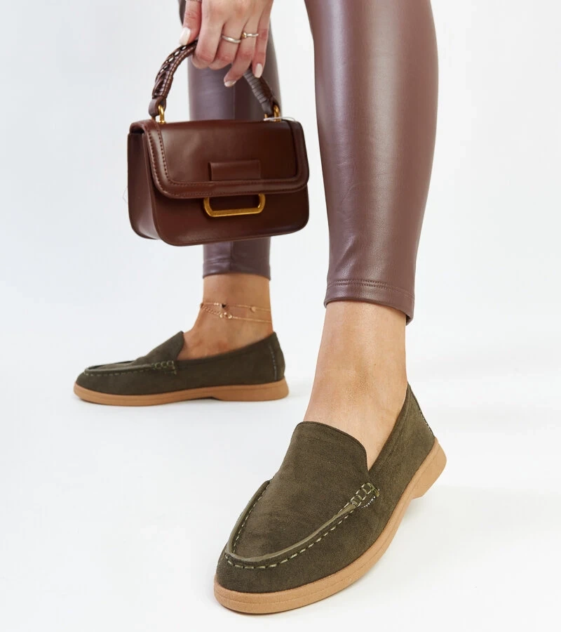 Ciemnozielone zamszowe półbuty Rumay