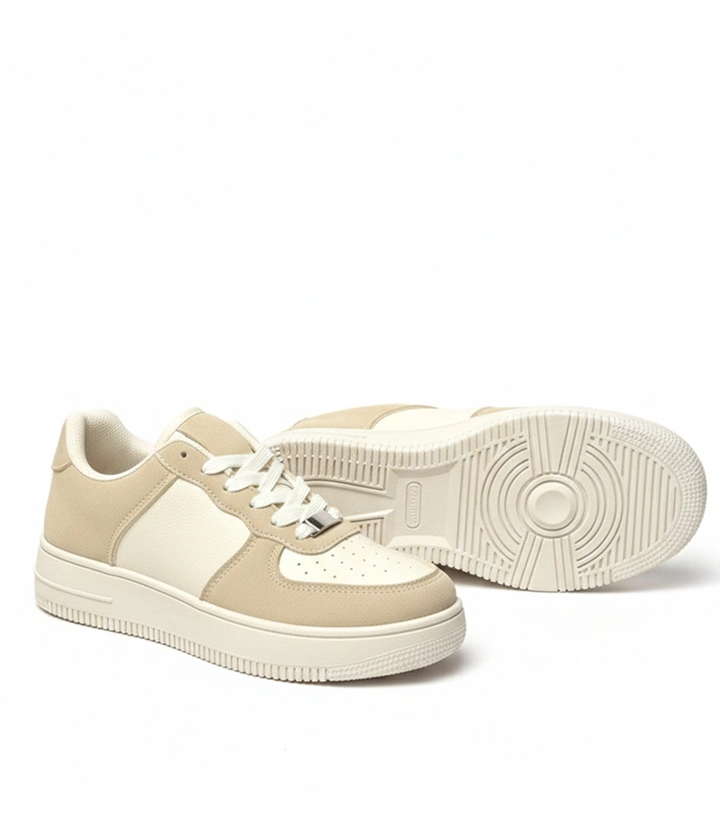 Beżowe sneakersy na platformie Brigitte