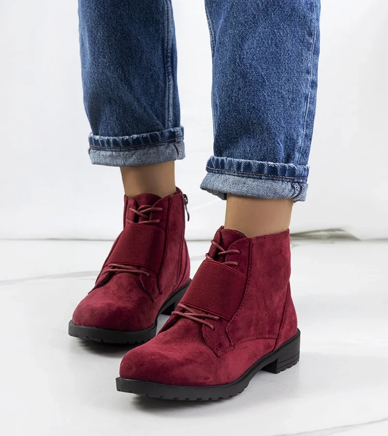 Bordowe botki Manoella