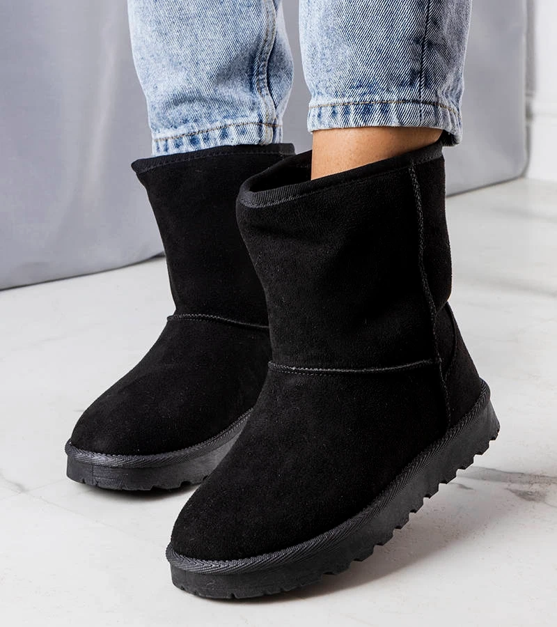 Czarne śniegowce ocieplane Hank