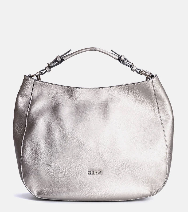 Srebrna torebka worek Big Star HH574052