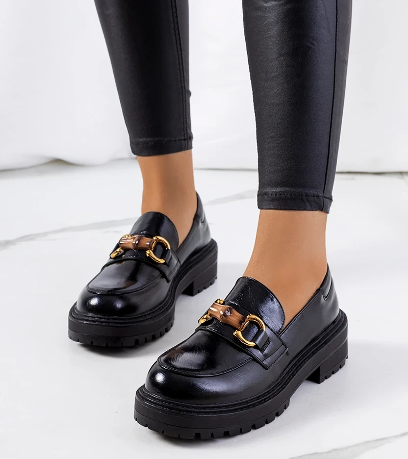 Czarne mokasyny Kemze