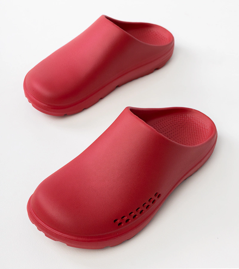 Czerwone klapki męskie zabudowane Arnos