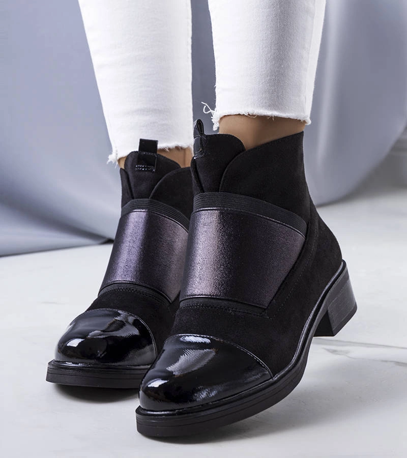 Czarne ocieplane botki Belvig