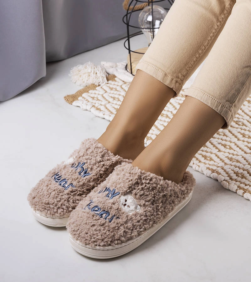 Beżowe miękkie kapcie Why Bear