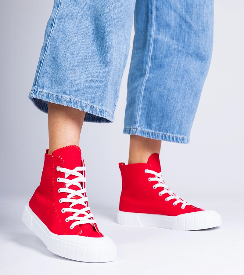 Czerwone trampki za kostkę Citta