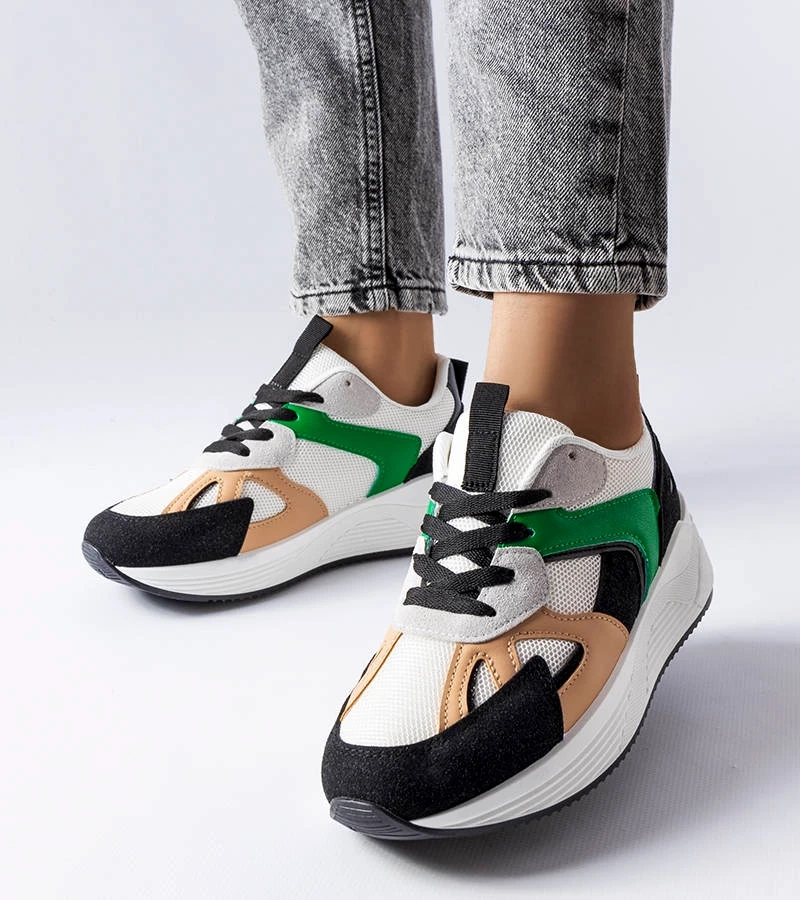 Czarne sneakersy z łączonych materiałów Riel