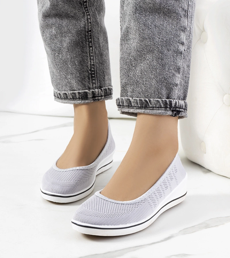 Szare tenisówki na koturnie Loane