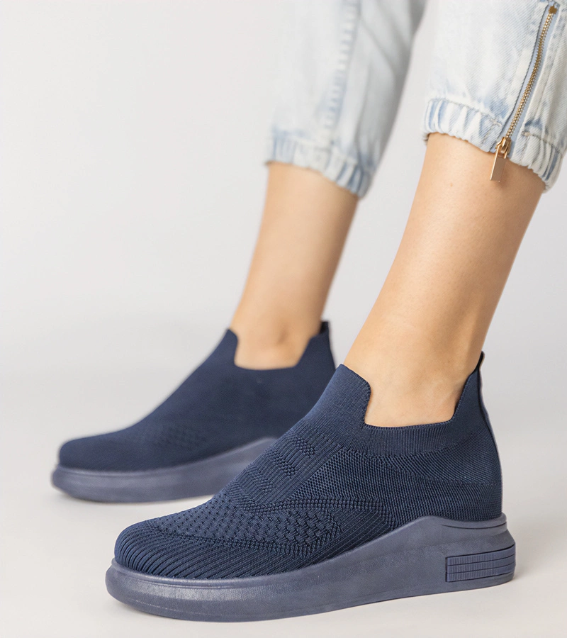 Granatowe sneakersy skarpetkowe wsuwane Merinsa