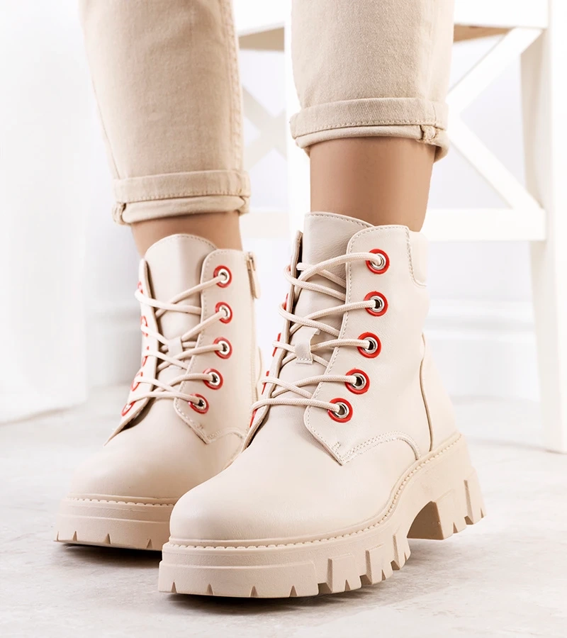 Beżowe niskie traperki Ursy