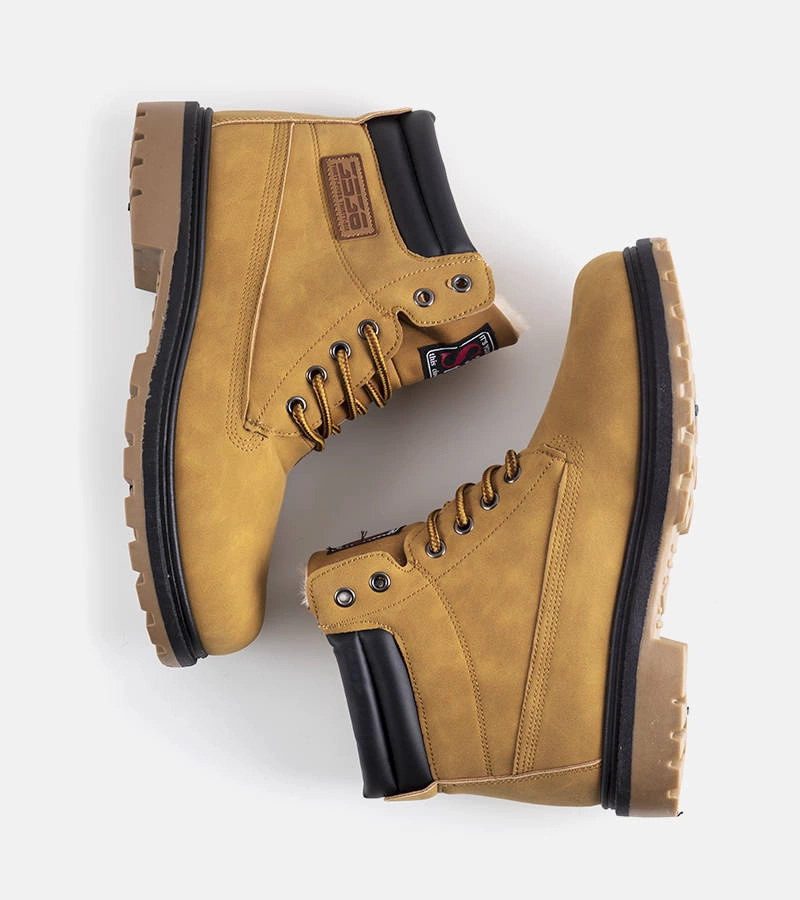 Brązowe ocieplane trapery męskie Snell