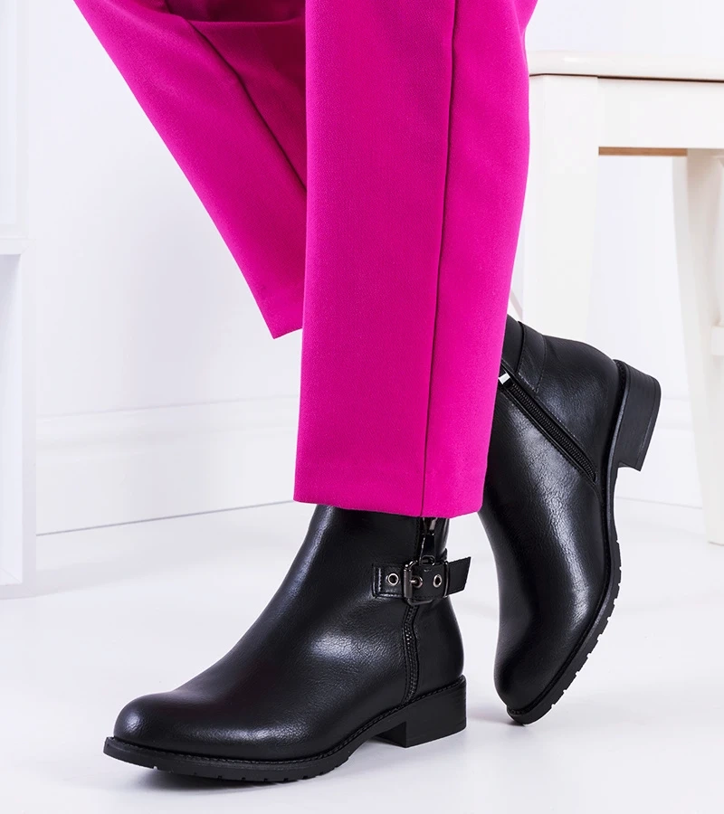 Czarne klasyczne botki Manila