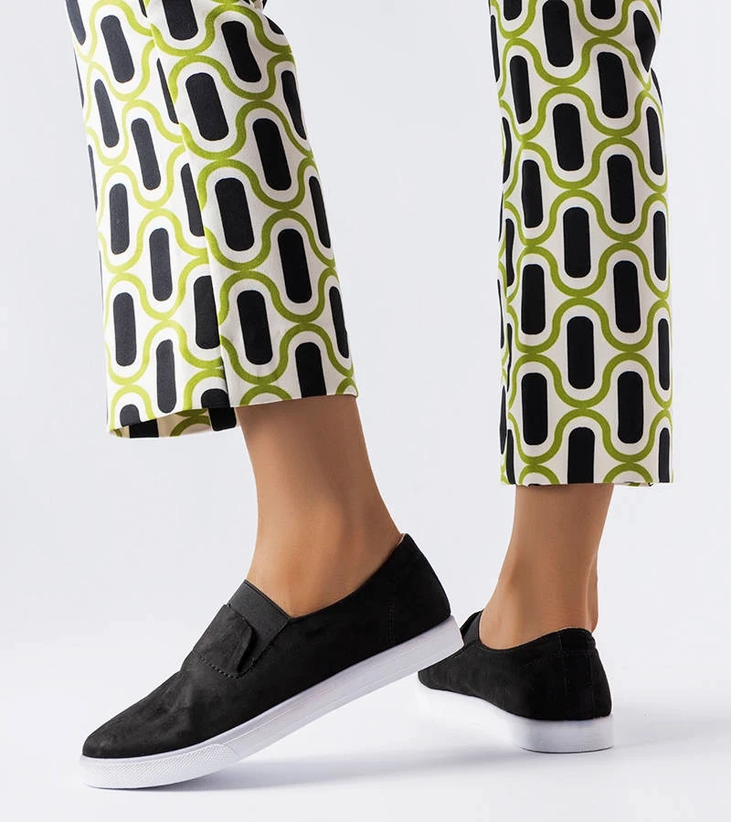 Czarne tenisówki z eko-zamszu Jamal