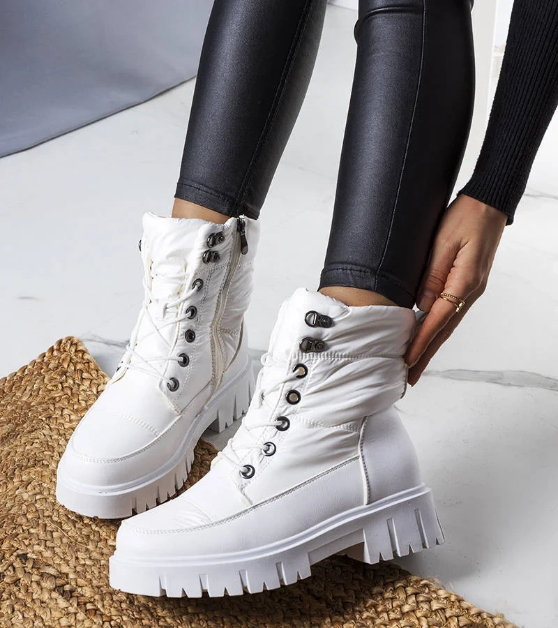 Białe śniegowce damskie Anderson